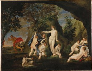 Acteon metamorphose en cerf - Actaion veranderde in een hert ... door Francesco Albani