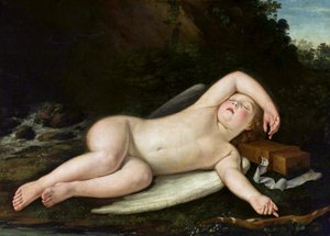 Slapende Eros door Francesco Albani
