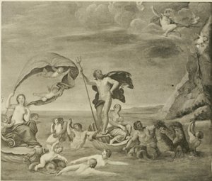 Het maritieme rijk, Neptunus en Amphitrite door Francesco Albani