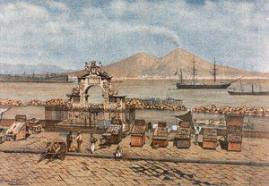 Strand van Santa Lucia in Napels door Francesco Aversano