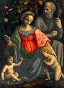 De Heilige Familie met Sint Johannes de Doper, ca 1535-1540 door Francesco Bacchiacca