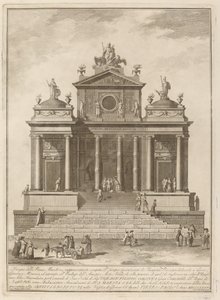 Een tempel gewijd aan Jupiter, Juno, en Minerva, voor het Chinea Festival door Francesco Barbazza