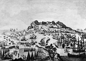 Gibraltar tijdens de Amerikaanse Onafhankelijkheidsoorlog door Francesco Bartolozzi