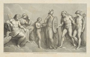 Hercules voorgesteld aan Jupiter en Juno door Francesco Bartolozzi