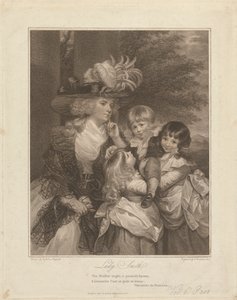 Lady Charlotte Smith en haar kinderen; George Henry, Louisa en Charlotte