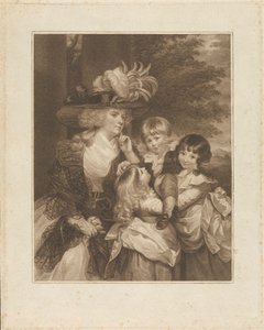 Lady Smith en Haar Kinderen: George Henry, Louisa en Charlotte door Francesco Bartolozzi