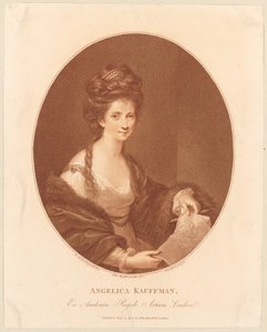 Porträt von Angelika Kauffmann door Francesco Bartolozzi