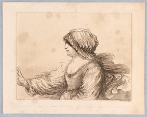 Portret van een Vrouw door Francesco Bartolozzi