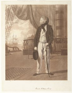 Portret van Prins William Henry aan boord van een oorlogsschip van de Britse Koninklijke Marine door Francesco Bartolozzi