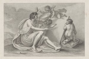 Titelprent met de personificatie van de schilderkunst door Francesco Bartolozzi
