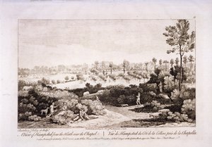 Uitzicht op Hampstead Heath, Hampstead, Londen, 1752 door Francesco Bartolozzi