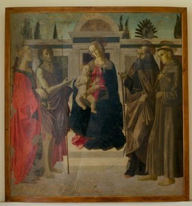 Madonna en Kind met Maria Magdalena, Johannes de Doper, St Zenobius en St Franciscus