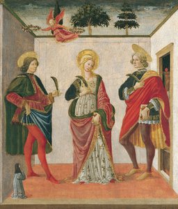 Sint Cecilia tussen Sint Valeriaan en Sint Tiburtius met een schenker