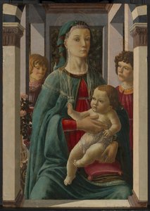 Maagd en kind met twee engelen door Francesco Botticini