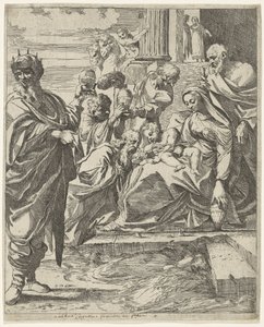 Aanbidding door de koningen door Francesco Brizio (attributed to)