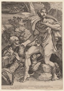Sint Rochus met een schenker door Francesco Brizio, after Parmigianino