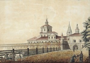 Het St. Andronik Klooster in Moskou, 1780s door Francesco Camporesi