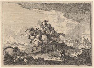 Cavaleriegevecht door Francesco Casanova