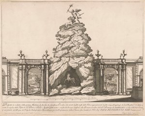 De Prima Macchina voor de Chinea van 1726: Hercules en de Hydra door Francesco Faraone Aquila, after Alessandro Specchi