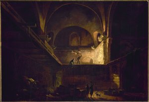 Le Tonnelier du palais des thermes de Julien, circa 1800 (olieverf op papier op doek) door Francesco Fidanza