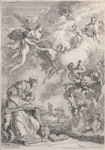 Paus Sint Gregorius I bevrijdt de zielen uit het vagevuur met zijn gebeden, 1731 door Francesco Fontebasso
