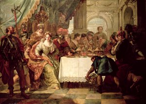 Het Banket van Cleopatra door Francesco Fontebasso