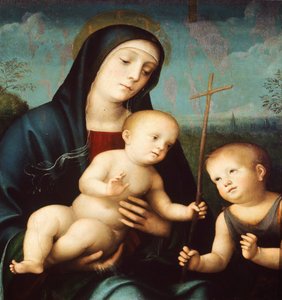 Madonna met Kind en St. Jan de Doper, door Francesco Francia (1450-1517)