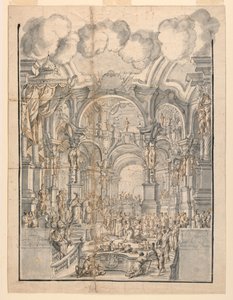 Een rechtszitting door Francesco Galli Bibiena