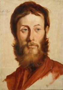 Portret van de schilder Ernesto Rayper (1840-1873) Schilderij door Francesco Gandolfi (1824-1873) 1866 Zon. 40x28 cm Genua Nervi, Galleria d