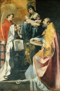 Madonna met vier heiligen, door Gian Francesco Gessi door Francesco Giovanni Gessi