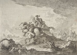 Cavaleriecharge, midden tot laat 18e eeuw door Francesco Giuseppe Casanova