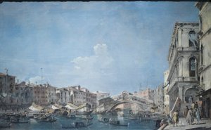 Canal Grande bij de Rialtobrug, c.1780-90 door Francesco Guardi