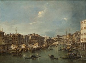 Grote Kanaal met de Rialtobrug, Venetië door Francesco Guardi