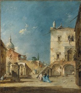 Imaginair Uitzicht op een Venetiaans Plein of Campo, c.1780