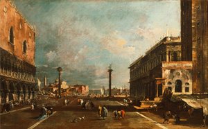 Kleine St. Marcusplein richting San Giorgio, Venetië door Francesco Guardi