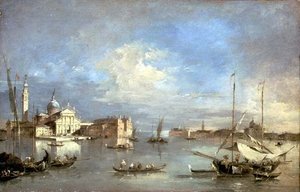San Giorgio Maggiore vanaf het Bacino di San Marco door Francesco Guardi