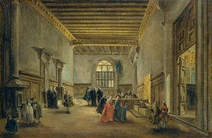 De Antichambre van de Sala del Maggior Consiglio door Francesco Guardi
