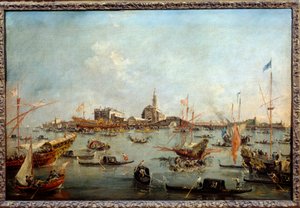 De doge op de Bucentaurus in San Nicolo in Venetië op Hemelvaartsdag