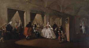De parlor van de nonnen in San Zaccaria door Francesco Guardi