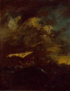 Twee Schepen in een Storm, 18e eeuw door Francesco Guardi