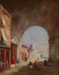 Venetiaans tafereel door Francesco Guardi