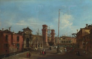 Venetië. Het Arsenaal, 1755-1760 door Francesco Guardi