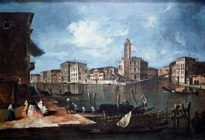 Venetië, het Canal Grande met San Geremia, Palazzo Labia en de ingang van Cannaregio door Francesco Guardi