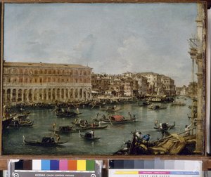 Uitzicht op het Canal Grande met de Fabbriche Nuove di Rialto, 1756-60