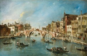 Uitzicht op het Cannaregio-kanaal, Venetië door Francesco Guardi