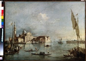 Uitzicht op het eiland San Giorgio Maggiore door Francesco Guardi