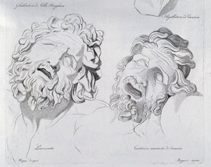 Hoofden van Laocoon en stervende centaur door Canova door Francesco Hayez