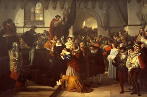 Maria Stuart wordt naar het schavot geleid door Francesco Hayez