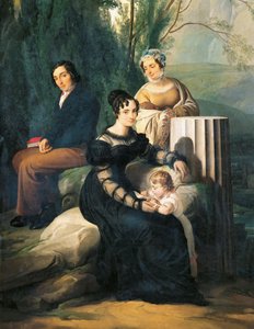 Portret van de familie Borri Stampa, 1822 door Francesco Hayez