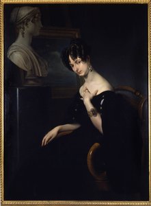 Portret van de markiezin Cristina Trivulzio, prinses van Belgiojoso (1808-1871), Italiaanse patriot en schrijfster, schilderij door Francesco Hayez. Florence, Italië. door Francesco Hayez